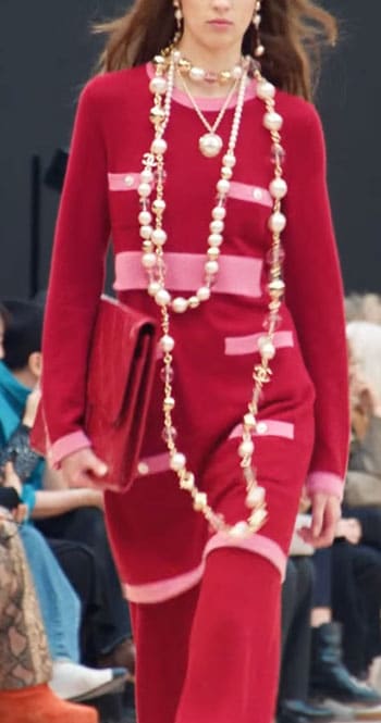 skirt over pants outfit Chanel 2025